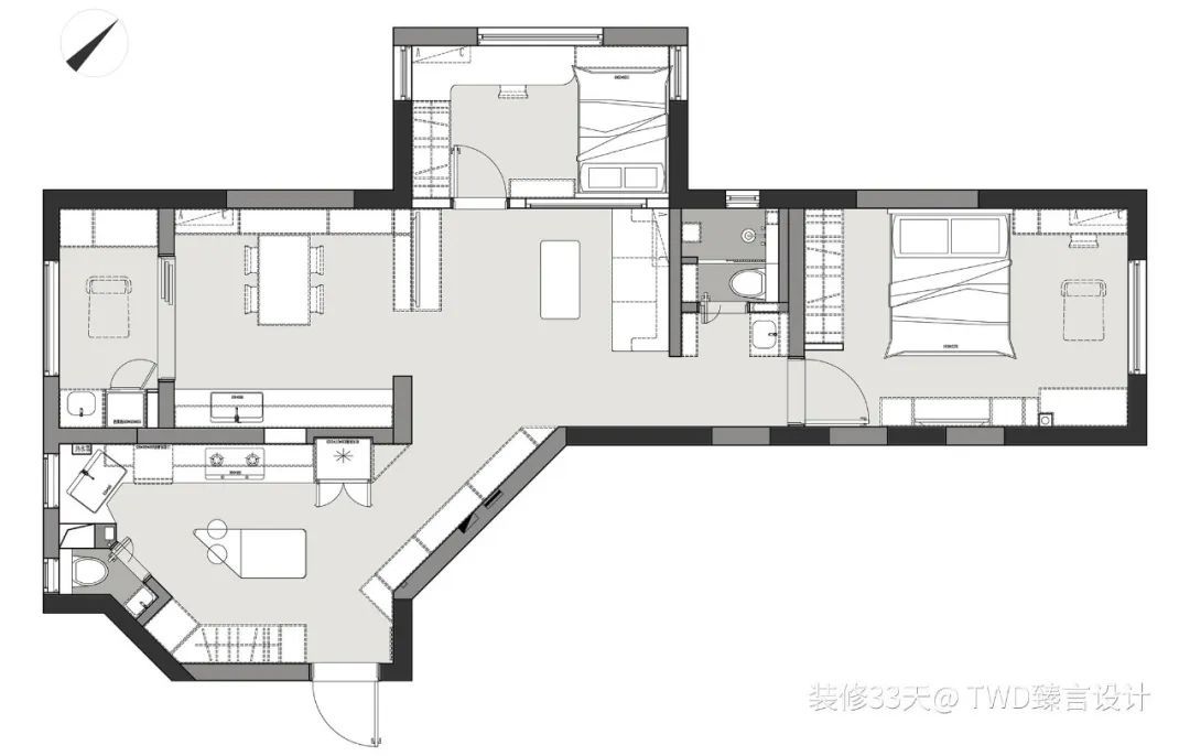 厨开窗洞餐桌嵌入餐边柜开元棋牌卧室改餐厅餐(图9)